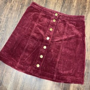 Dark Red (maroon) corduroy skirt